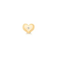 Pingente Coração Pequeno em Ouro 18k com Diamante