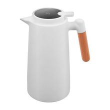 Garrafa Térmica Lyor com Termômetro Tap e Cabo de Madeira Branco - 1L