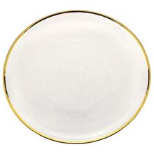 Prato Raso Wolff Agate com Borda Dourada - 26 cm