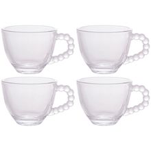 Conjunto com 4 Xícaras para Café Wolff Pearl em Cristal - 80 ml