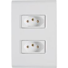 Conjunto 4x2 com 2 Tomadas 2P+T Tramontina 10 A 250 V Liz Branco