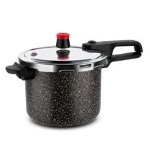 Panela de Pressão Rochedo Segura Stone Pro com Revestimento Antiaderente em Minerium 4,5 Litros – Preto e Cinza