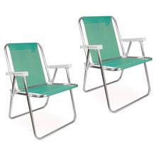 Kit 2 Cadeira de Praia Alta Sannet Alumínio Mor Anis