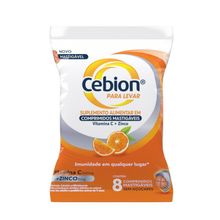 Cebion Para Levar Vitamina C + Zinco 8 Comprimidos Mastigáveis