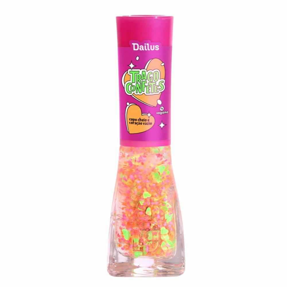 Esmalte Dailus Trago Confetes Copo Cheio e Coração Vazio
