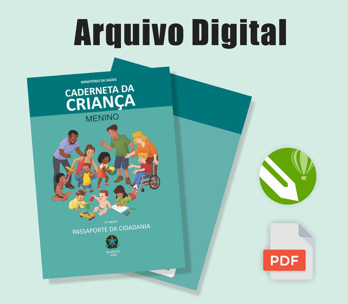 Arquivo Caderneta Da Criança Menino - Corel Draw, Pdf - Shop Coopera