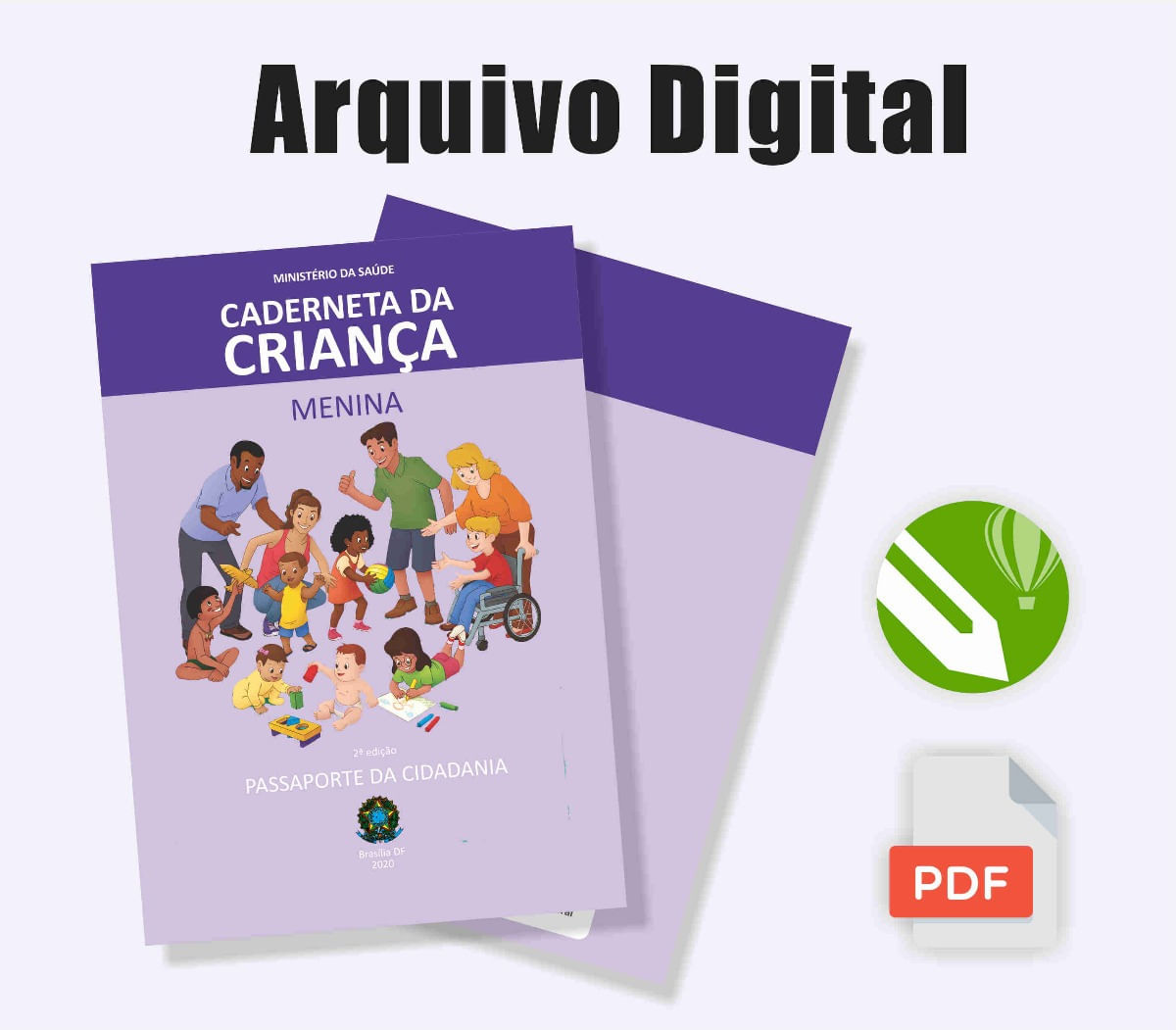 Arquivo Caderneta Da Criança Menino - Corel Draw, Pdf - Shop Coopera