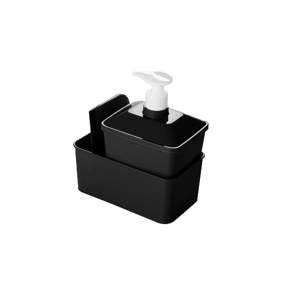 Porta sapone liquido plastica 7.2X7.2X16Cm Nero - Dc