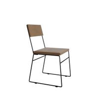 Cadeira Málaga Preta Com Assento Marrom