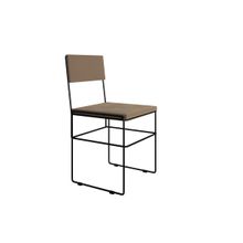 Cadeira Vitória Preta Assento Bege