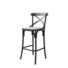 Banqueta Katrina Aço Preta Assento Branco