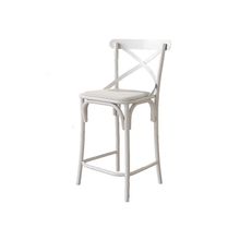 Banqueta Katrina Baixa Aço Branca Assento Branco