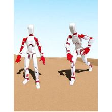 Minatura 02 Bonecos DESMONTADOS 14 cm Articulado Dummy 13 Vermelho Branco Modelo 3D Presente Criativo Para Diversão