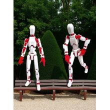 02 Bonecos DESMONTADOS 14 cm Articulado Dummy 13 Vermelho Branco Modelo 3D Presente Criativo Para muita diversão