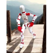 Miniatura KIT 02 Bonecos DESMONTADOS 14 cm Articulado Dummy 13 Branco Vermelho 3D Presente Criativo Para Diversão