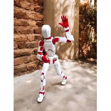 Boneco DESMONTADO 14 cm Articulado Dummy 13 BRANCO VERMELHO - Modelo 3D , Presente Criativo Para muita diversão