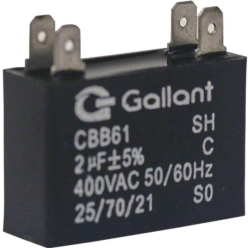 Encontraproduto.com.br - Capacitor CBB61 Gallant 2MF +-5% 400 VAC GCP20S00A-PT400