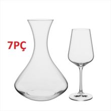 Jogo Decanter e Taças Bohemia Sandra 1,5L/350ml Cristal 7 Peças - Bohemia
