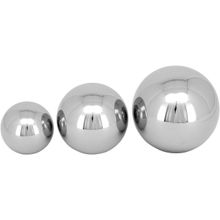 Jogo 3 Peças Esferas Vidro Cinza