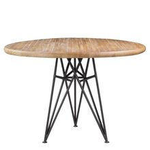 Mesa Sala de Jantar Cozinha Monary Redonda 110cm Grafite Madeira Maciça Driftwood - Gran Belo