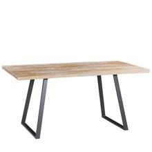 Mesa Sala de Jantar Cozinha Ogleary 190cm Grafite Madeira Maciça Driftwood - Gran Belo