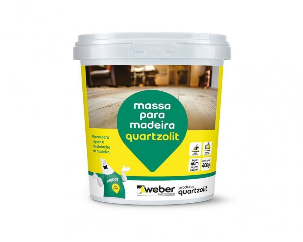 Massa para Madeira Quartzolit 400g Branca