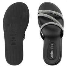 Sandália Papete Beira Rio Strass Feminina