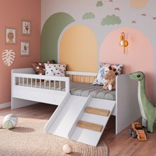 Cama Infantil Montessoriana Solteiro Branco Completa Móveis