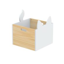 Caixa Organizadora Infantil Tramontina Baby Friends em Madeira com Acabamento Branco
