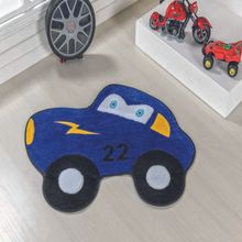 Tapete Big Premium Carrinho 22 1,18m x 0,88m Azul Royal Guga Tapetes