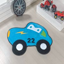 Tapete Big Premium Carrinho 22 1,18m x 0,88m Azul Turquesa Guga Tapetes