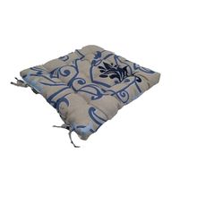 Assento de Cadeira Decore Azul Floral Peça Unica Textil Lar