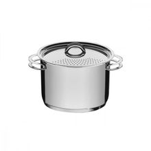 Espagueteira Tramontina Solar em Aço Inox Fundo Triplo com Tampa e Alças 24 cm 7,7 L