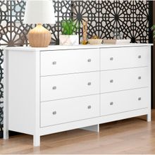 Cômoda 6 Gavetas Branca em MDF 145x40x72 cm Ditália