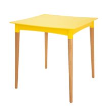 Mesa Tramontina Diana 70 cm em Polipropileno Amarelo com Pernas de Madeira