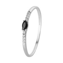 Anel de Prata Perfect com Zircônia Preta e Branca