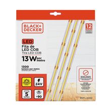 Fita led Cob 24V 2700K 13W 8 mm Fita 5 m IRC 90 Black+Decker