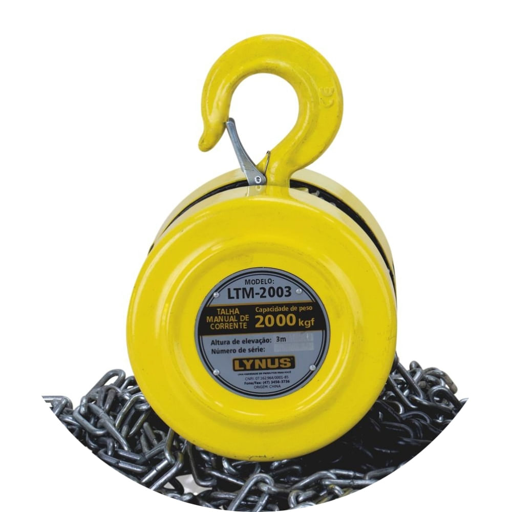 Talha Manual 2 Toneladas com Corrente 3M LTM-2003 Lynus - Shop Coopera