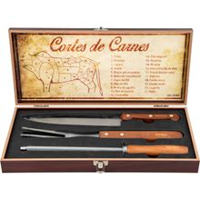 Kit Churrasco (4Pc)Aço Inox Com maleta Vonder