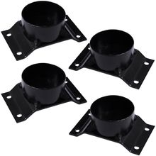 Kit 4 Chapinhas Chapa Elevada com Tubo Fixação Pés Palito Rosca 5/16 Preto G59