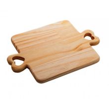 Tabua Retangular de Madeira Pinus 30 cm com Alça de Coração