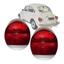 Par Lente Lanterna Traseira Fafá Vermelha Rubi Fusca 80/86