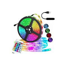 Fita Led 3528 RGB 5Mt 5V USB controle remoto ritimo musical