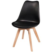 cadeira Leda – Charles Eames, Saarinen Wood com almofada Preta