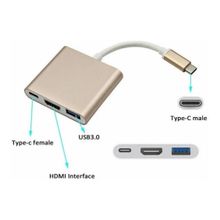 ADAPTADOR CABO TIPO C MACHO PARA TYPE C FÊMEA USB 3.0 E HDMI