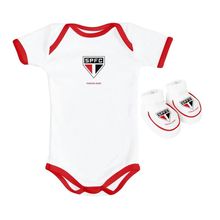 Body e Pantufa São Paulo Branco Torcida Baby
