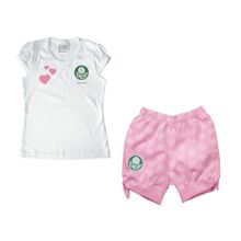 Conjunto Infantil Palmeiras Rosa Oficial Torcida Baby
