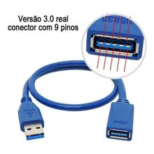Cabo Extensor Usb 3.0 Curto 30 Cm Para Note Pc Hd Com Nf