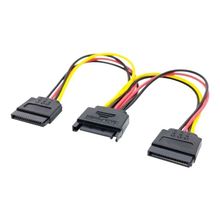 Cabo Adaptador Energia Sata Y Splitter Duplo Sata (fem) 15cm