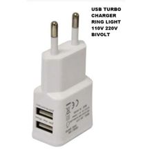 Carregador Parede Turbo Usb Bivolt 110v 220v Para Ring Light